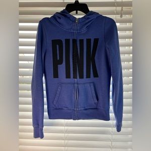 PINK Vintage Blue Zip Up Size XS